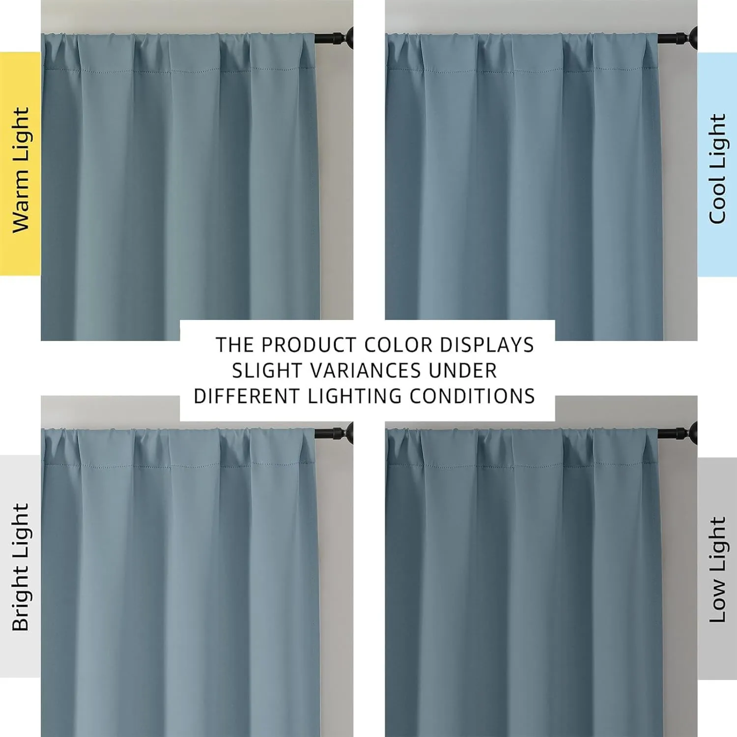 OWENIE Sally Stone Blue Blackout Curtains 84 Inches Long 2 Panels Set for Bedroom Living Room, Solid Thermal Insulated Privacy Room Darkening Window Treatment Drapes, 2 Pcs Each W40 x L84, Stone Blue
