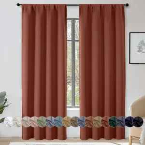 OWENIE Sally Terracotta Blackout Curtains 84 Inches Long 2 Panels Set for Bedroom Living Room, Solid Thermal Insulated Privacy Room Darkening Window Treatment Drapes, 2 Pcs Each W40 x L84, Terracotta