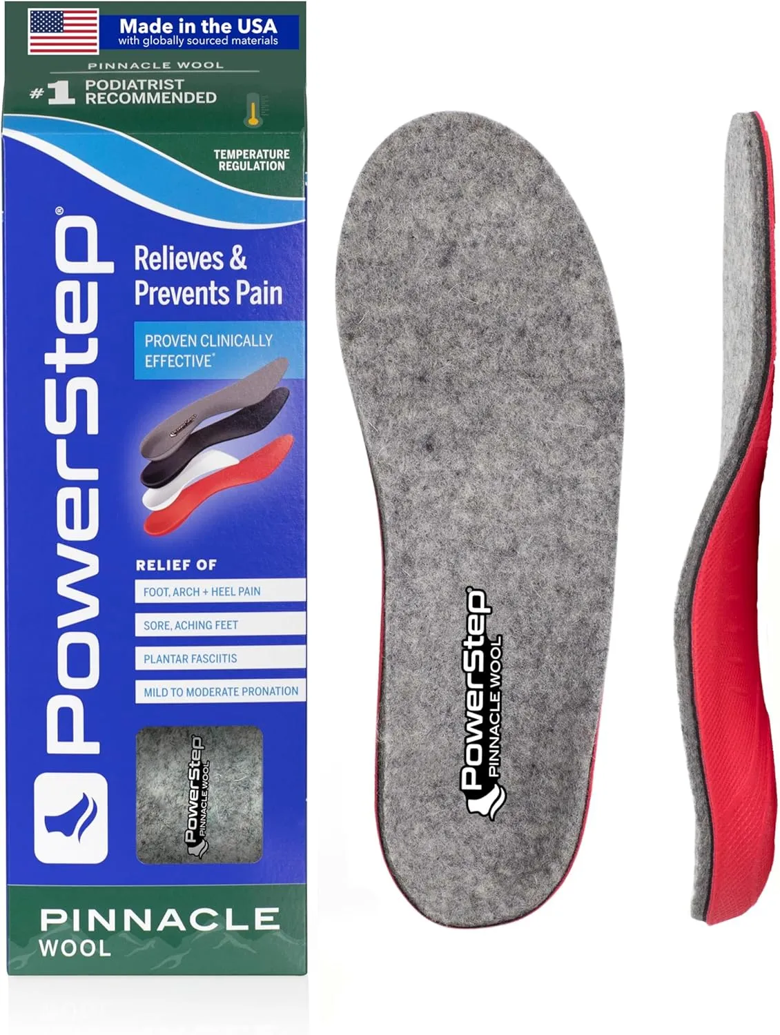 owerstep Unisex Adult Pinnacle Wool Insoles Insole,