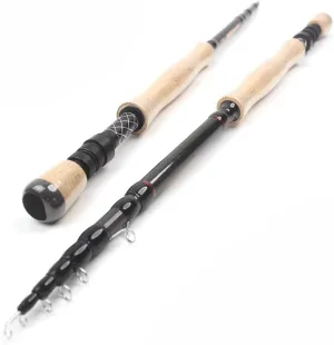 Pack of 1 Telescopic Fly Fishing Rod Portable Carbon Ultralight Fast Action Fly Fishing Rod Cork Handle Tackle