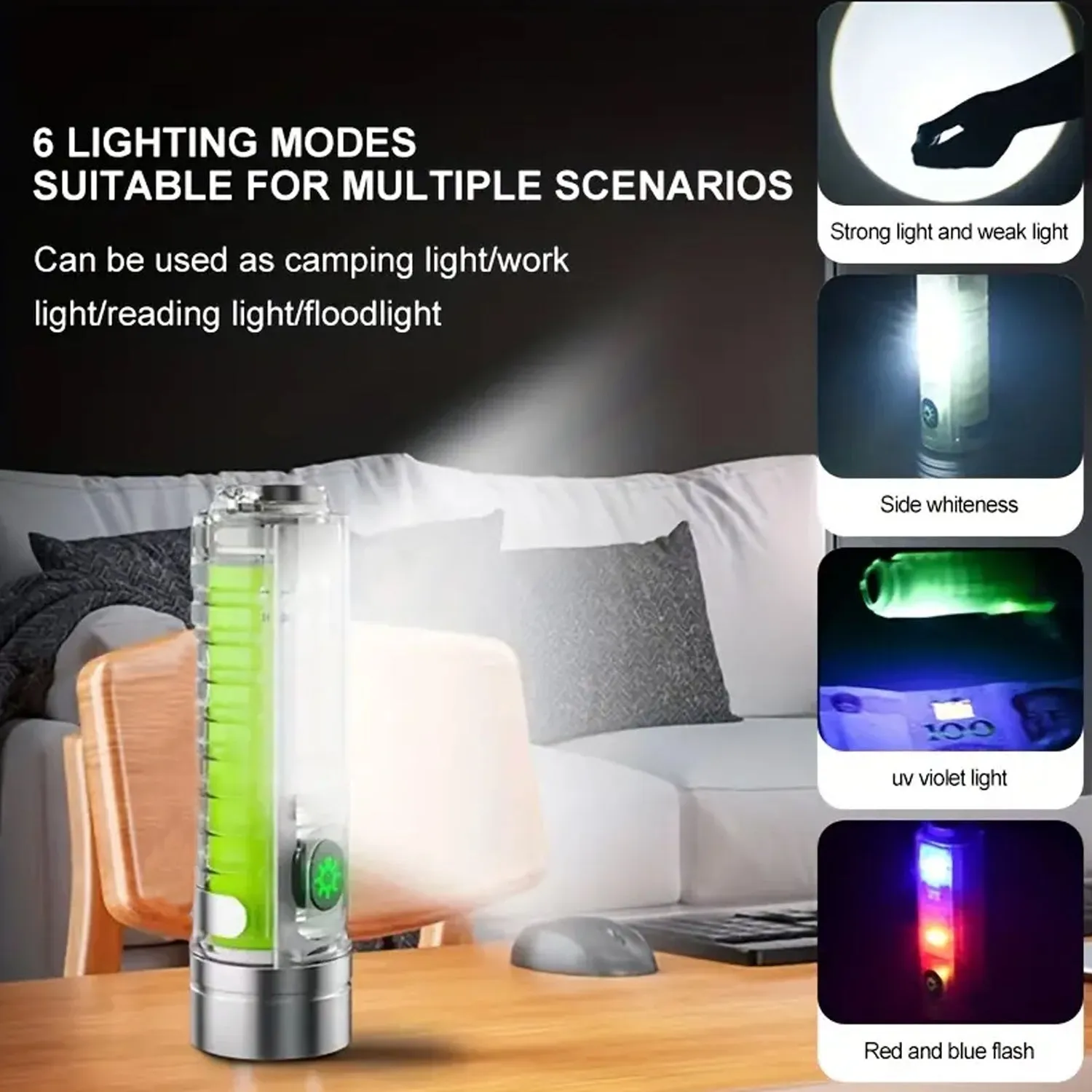 Pattern USB Flashlight, Rechargeable LED Torch Light