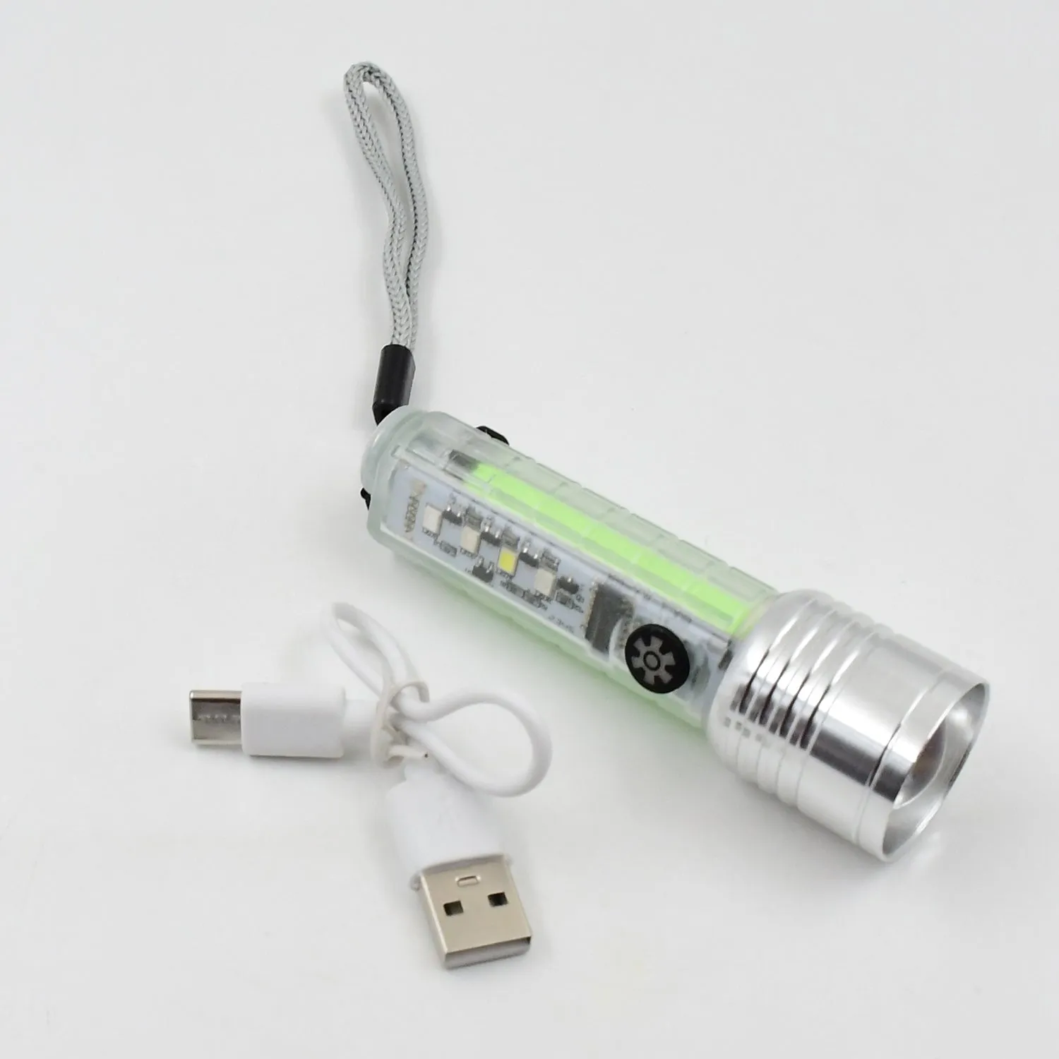 Pattern USB Flashlight, Rechargeable LED Torch Light