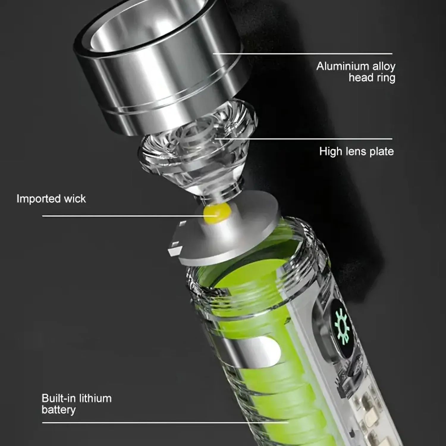 Pattern USB Flashlight, Rechargeable LED Torch Light