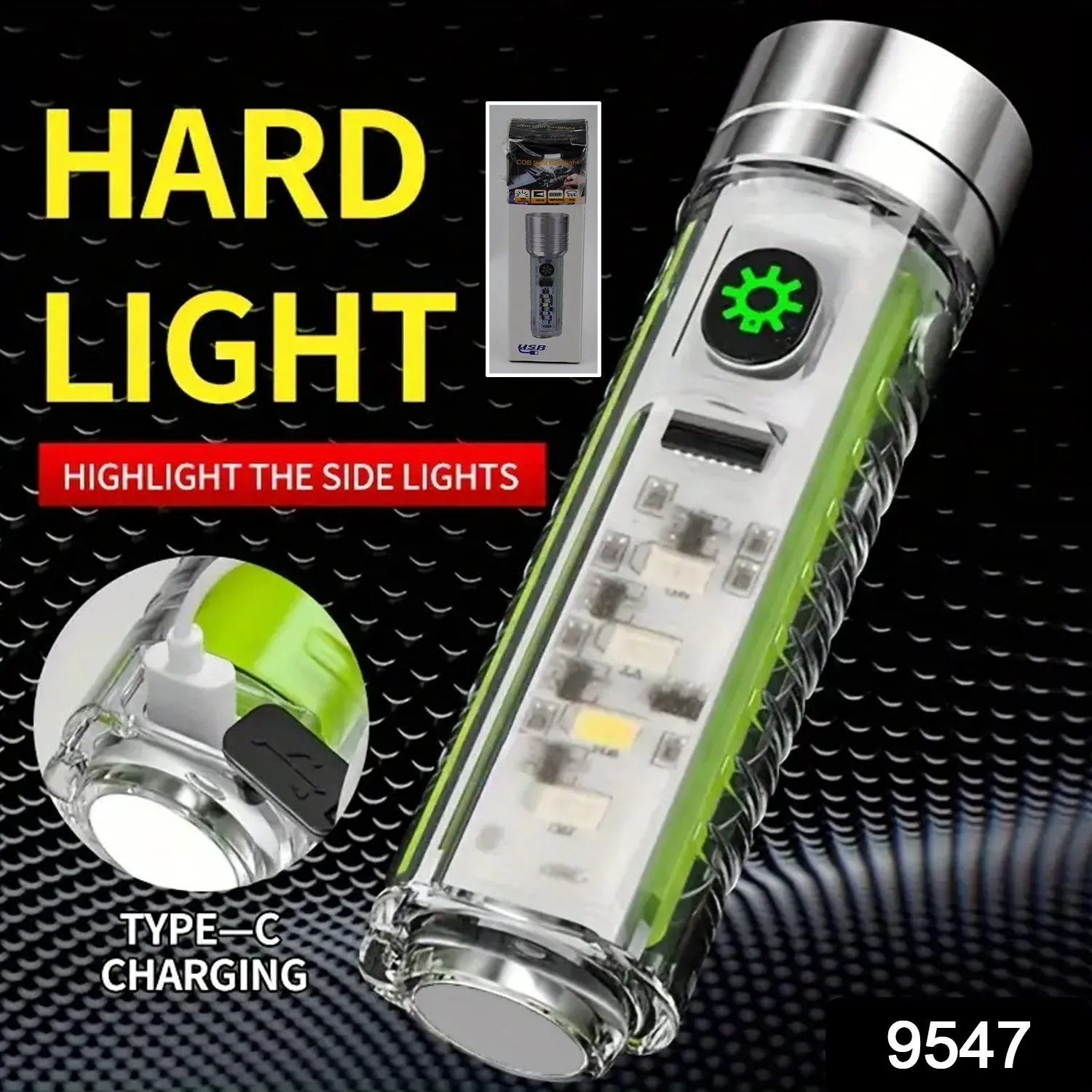Pattern USB Flashlight, Rechargeable LED Torch Light