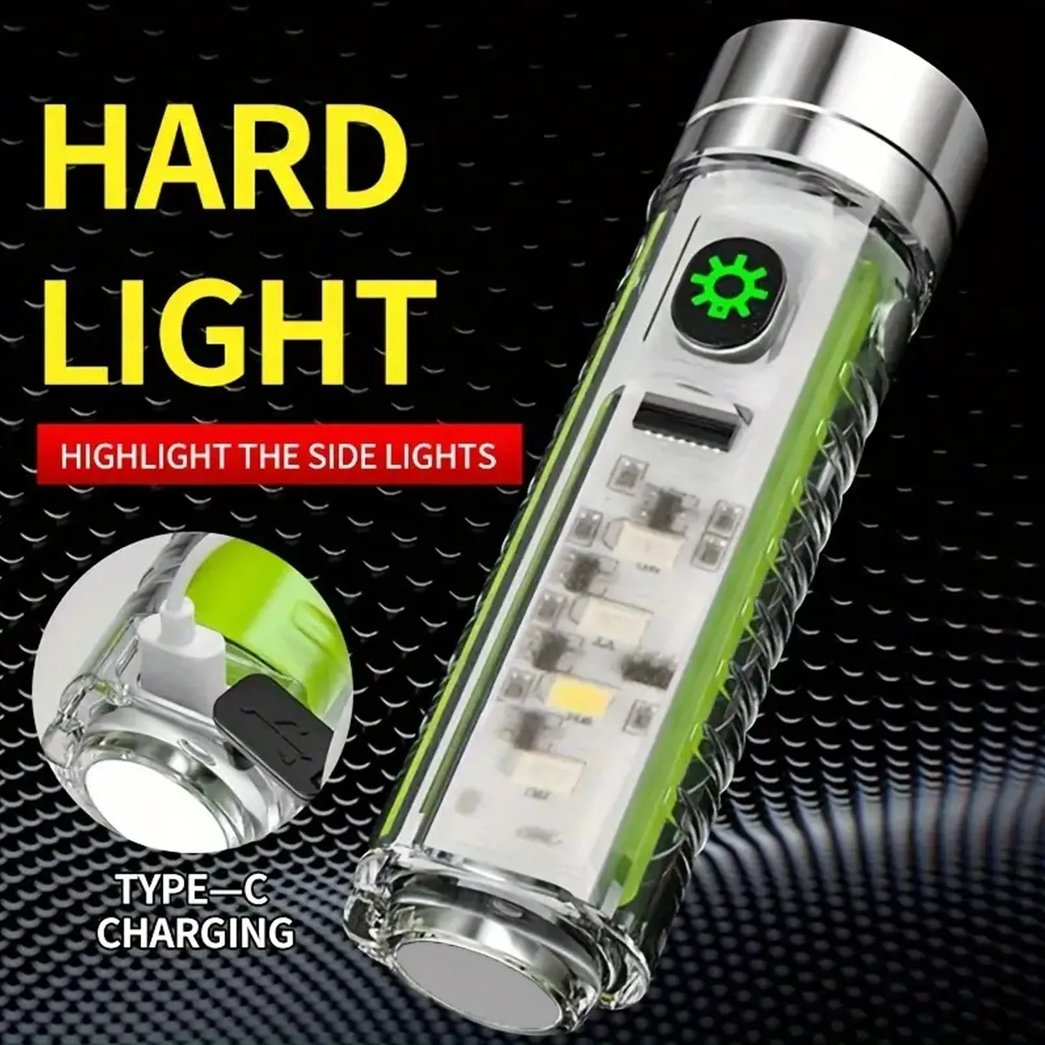 Pattern USB Flashlight, Rechargeable LED Torch Light
