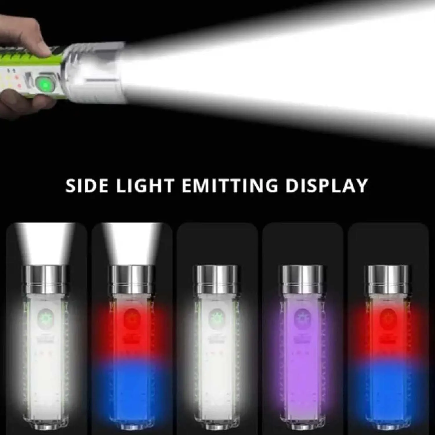 Pattern USB Flashlight, Rechargeable LED Torch Light