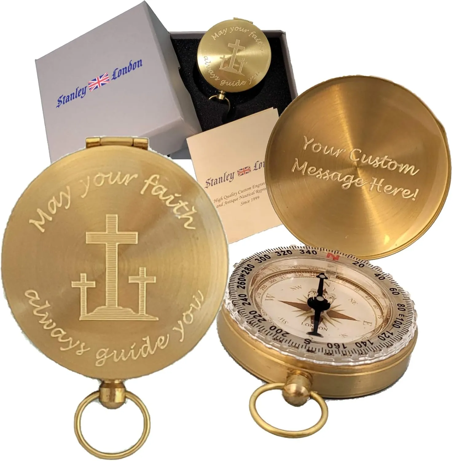 Personalized Compass for Baptism, Confirmation, First Communion | Engraved Gift of Faith for Catholic or Christian Men, Teen Boy, Boys, Son, Grandson