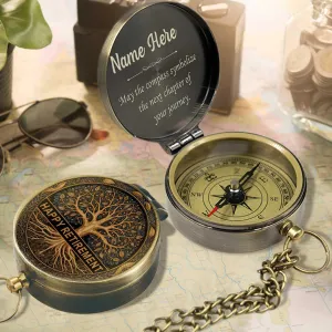 Personalized Retirement Gifts for Men, Custom Compass Brass Decor Happy Retire Gift for Dad Grandfather Husband, Antiques Pocket Compass Customized Name Retirement Gifts