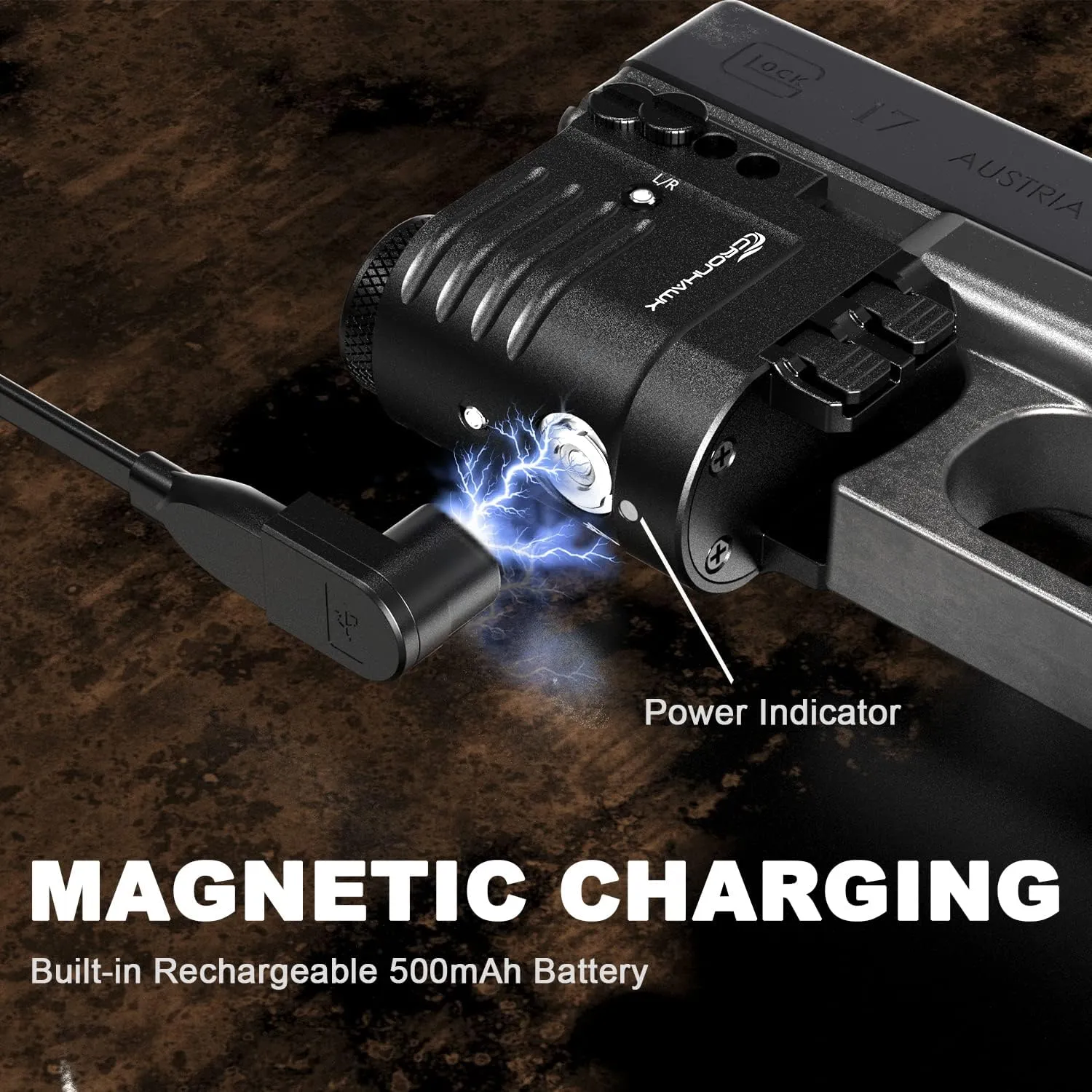 Pistol Laser Light Combo 650 Lumen Rechargeable Tactical Green Laser Flashlight Combo Compatible with Picatinny 1913, Laser Class II