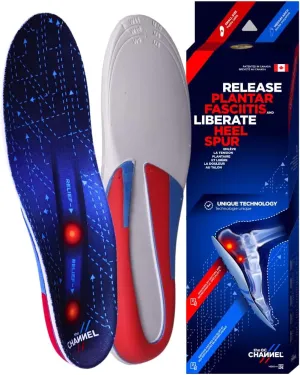 Plantar Fasciitis Relief Insole - Heel Pain Relief - Medium Women (9-11) Men (8-10) - Low Arch -Patented Technology -Tested with Athletes –