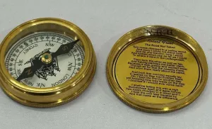 Pocket Compass -Vintgae Replica Mariner's Magnetic Compass - Robert Frost 2 inch Poem Compass