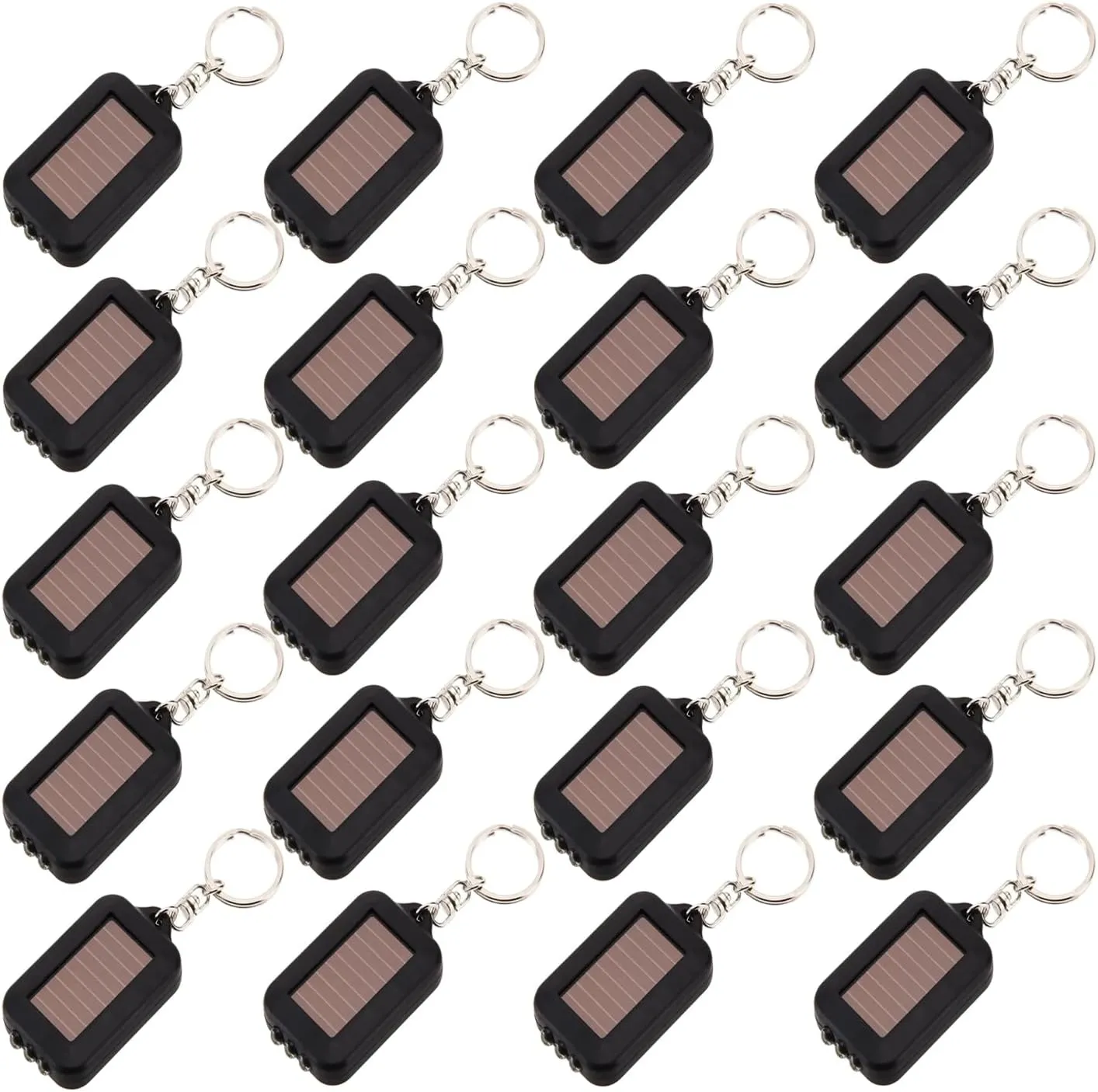Pocketman Mini LED Keychain Flashlight Torch Solar Power 3 LED Light Lamp Keychain Torch with Key Ring Mini Key Ring Portable Safety Lamp