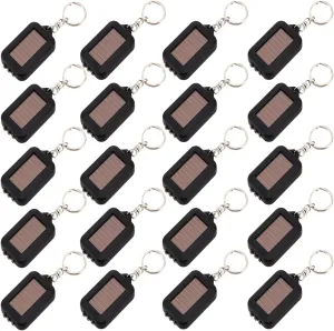 Pocketman Mini LED Keychain Flashlight Torch Solar Power 3 LED Light Lamp Keychain Torch with Key Ring Mini Key Ring Portable Safety Lamp