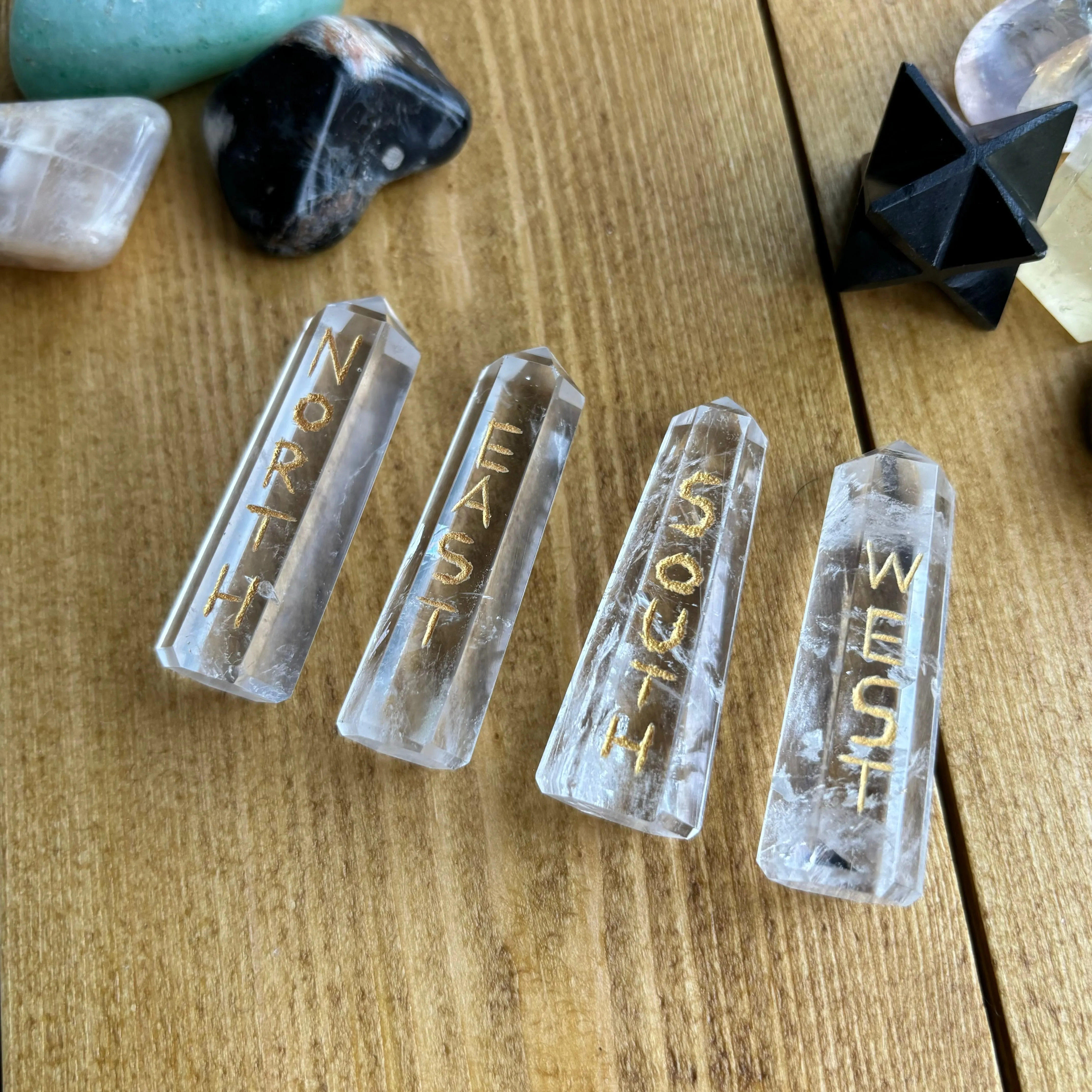 Points of the Compass Crystal Quartz Set
