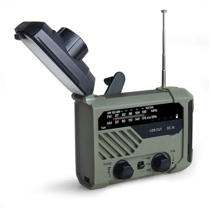 Portable Hand Crank, Radio, Lamp, Flashlight, Solar Charging, Power Bank