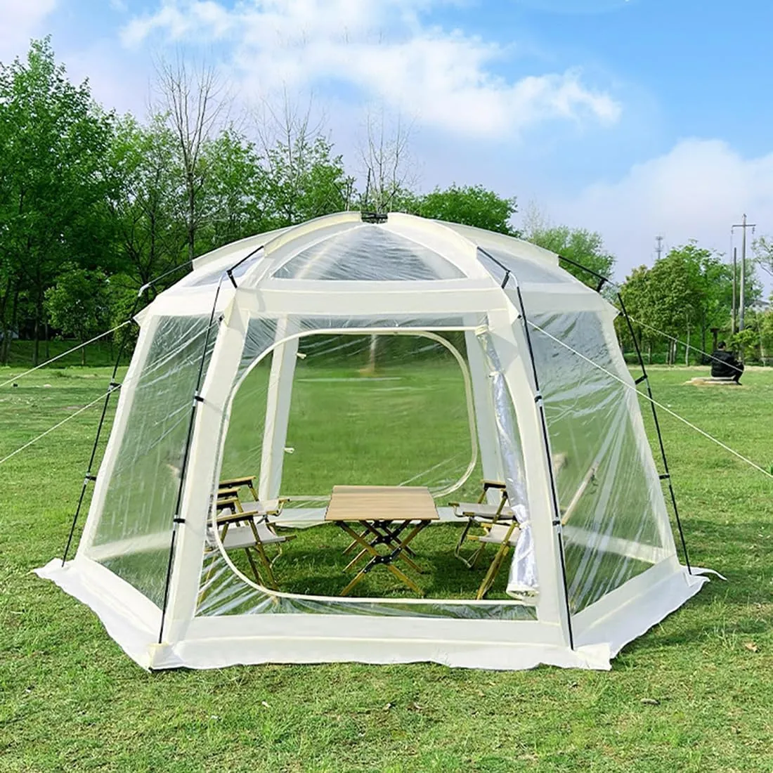Portable Large Size Clear Tent, Pop Up Bubble Tent, Instant Pop-Up Tent Shelter, Cold Screen Tents for Camping, Used for Outdoor Activities On Terraces, Backyard, and Decks