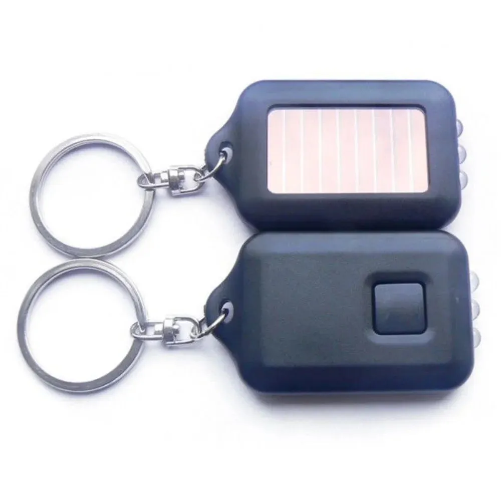 Portable Mini LED Flashlight Keychain Light Solar Rechargeable Outdoor Camping Hiking Emergency Keyring Flashlight