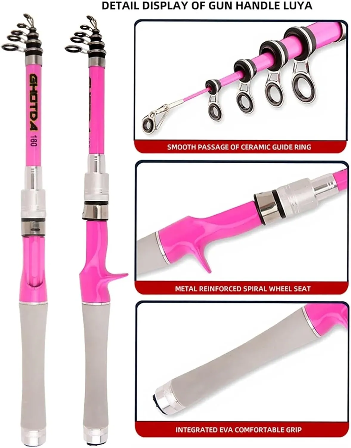 Portable Telescopic Rod Fishing Rod Spinning Casting Rod 1.5-2.4M Carp Freshwater Saltwater Outdoor Travel Fishing Accessories