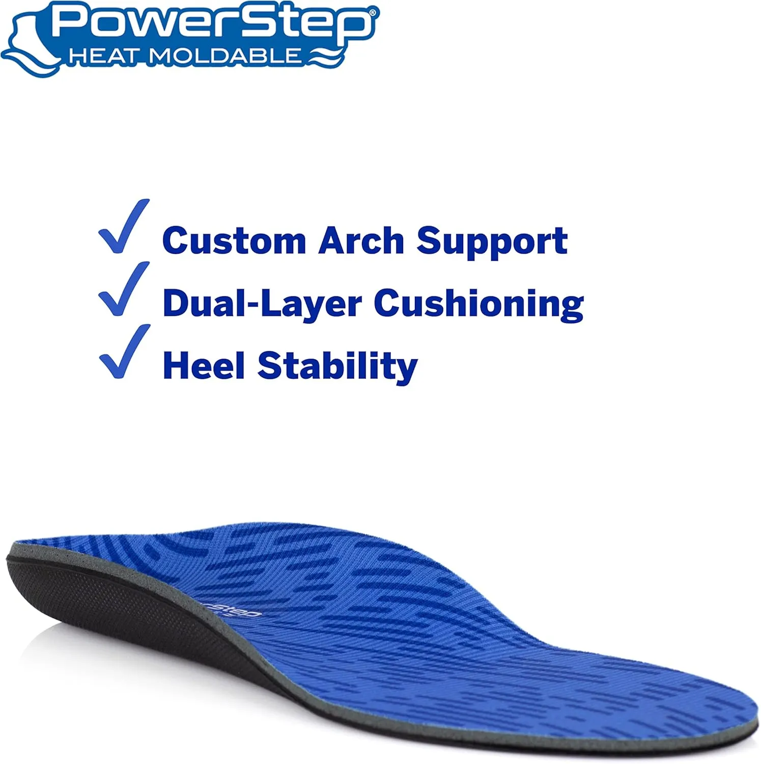 PowerStep Insoles, Custom Fit Orthotic, Molded Arch Support Insole, Exact Fit Instant Custom Orthotic for Women and Men