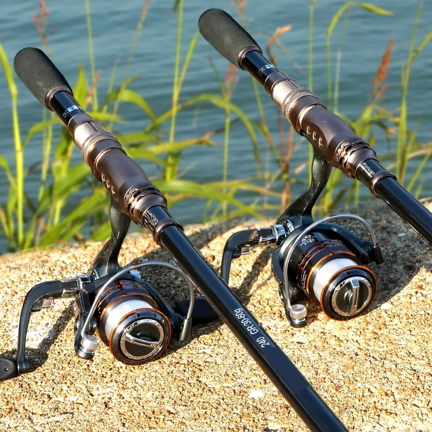 Premium 2-Pack Fishing Combo – Carbon Telescopic Rods & 12 1 Bearing Reel
