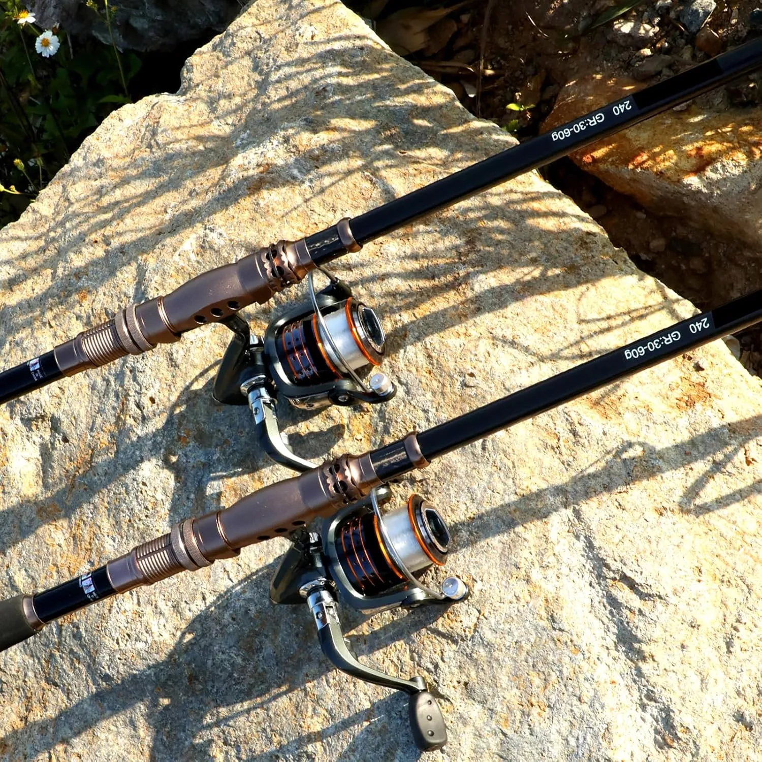Premium 2-Pack Fishing Combo – Carbon Telescopic Rods & 12 1 Bearing Reel