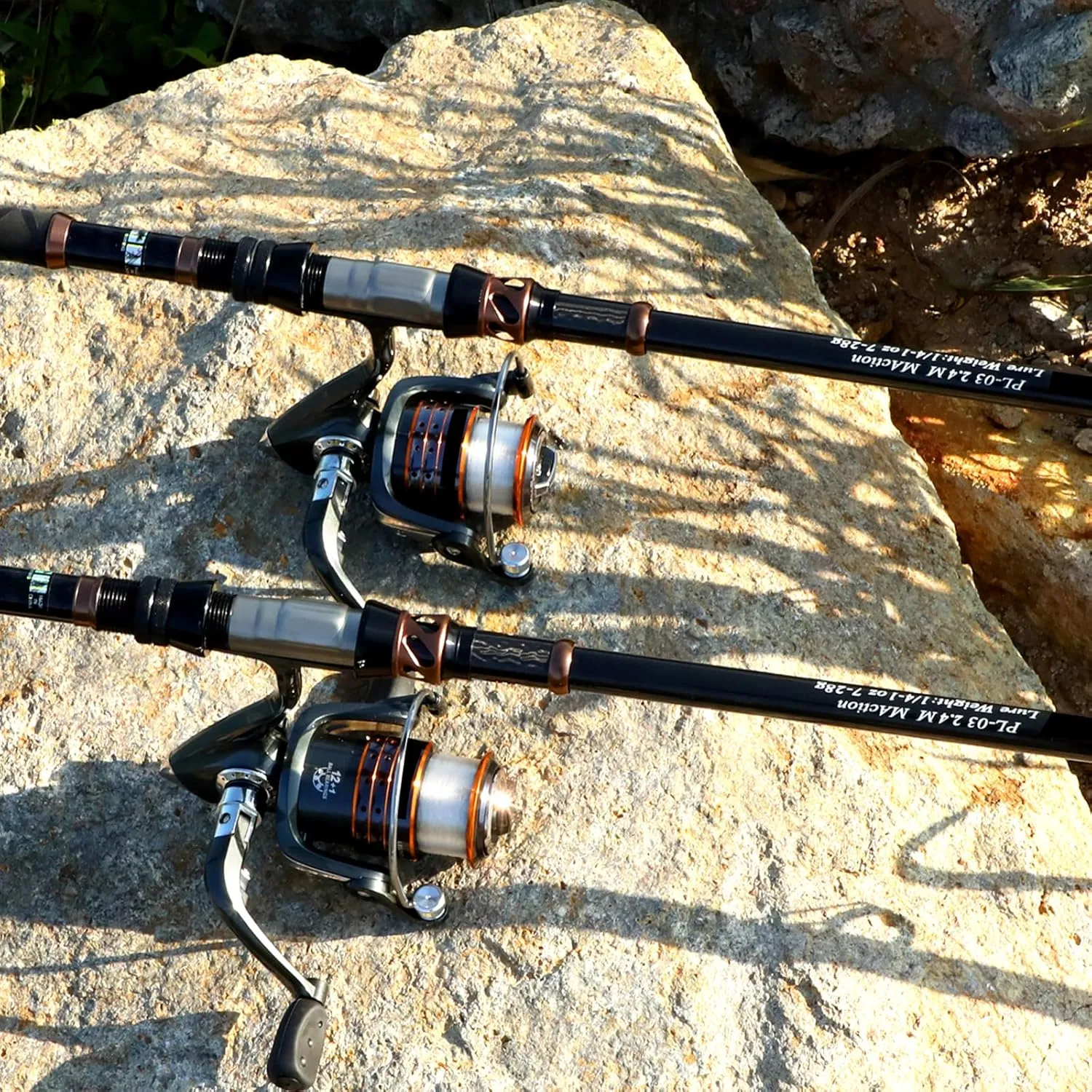 Professional 2-Rod Fishing Kit - Carbon Telescopic Rods & Tournament-Grade Reels