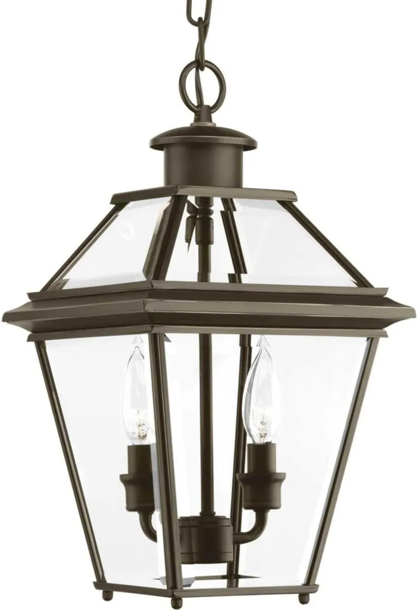 Progress Lighting P6537-20 Burlington Two-Light Hanging Lantern, Oil Rubbed Bronze