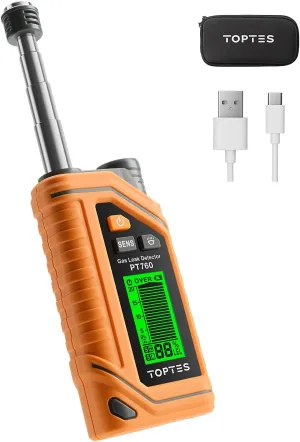 PT760 Rechargeable Natural Gas Detector, Gas Leak Detector with 12-inch Extendable Probe,%LEL Propane Leak Detection with Built-in Flashlight for Methane, Butane and More for Home, RV