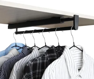 pull out closet rod pull out pants rack for closet valet rod closet black valet rods for closets 15-3/8 inch pull out telescopic trouser rack shallow cabinet organize pants and clothes