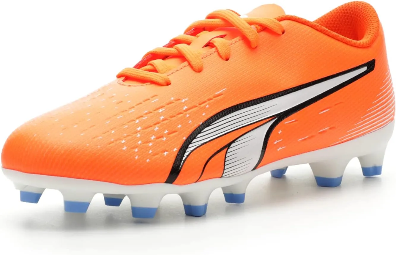 PUMA Ultra Play Firm Ground/Artificial Ground (Toddler/Little Kid/Big Kid) Ultra Orange/Puma White/Blue Glimmer 1 Little Kid M