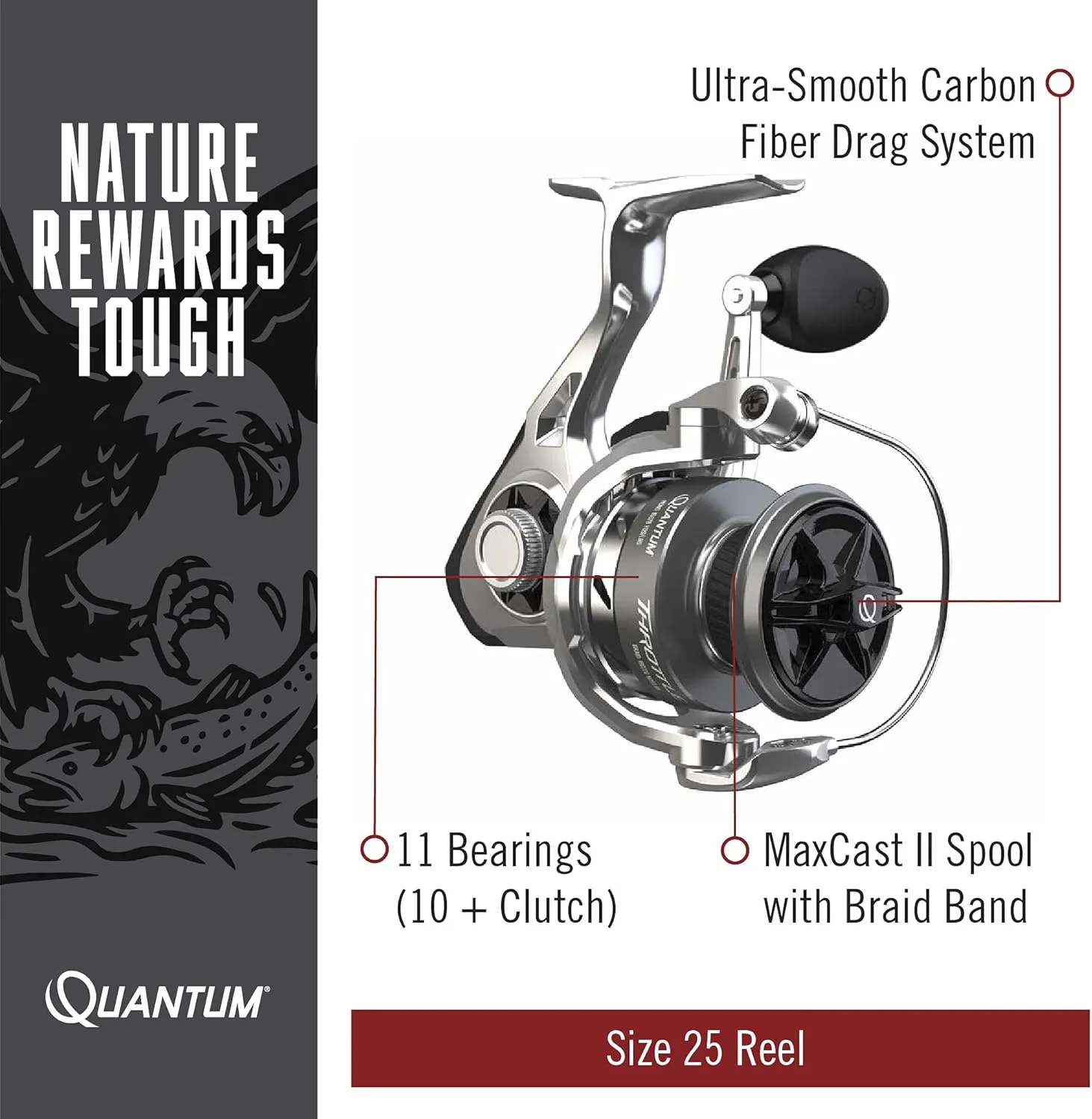 Quantum Throttle Spinning Reel and Fishing Rod Combo