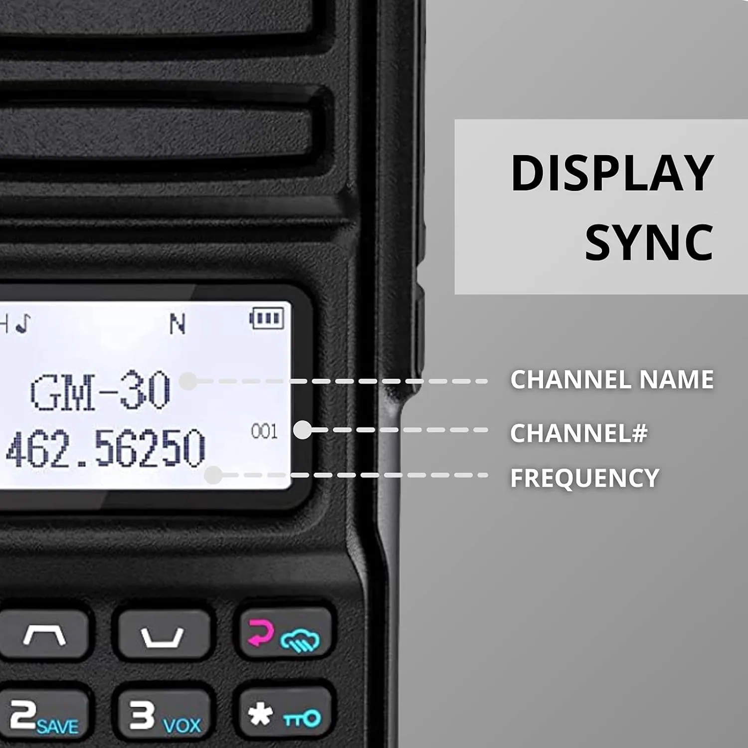 Radioddity GM-30 GMRS Radio Handheld 5W Long Range Two Way Radio for Adults, GMRS Repeater Capable, with NOAA Scanning & Receiving, Display SYNC, for Off Road Overlanding Family Use, 1 Pack