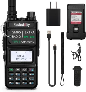 Radioddity GM-30 GMRS Radio Handheld 5W Long Range Two Way Radio for Adults, GMRS Repeater Capable, with NOAA Scanning & Receiving, Display SYNC, for Off Road Overlanding Family Use, 1 Pack
