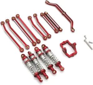 Rc Shock Absorber For JJRC C8801 C8809 AX-8560 1/18 Shock Absorber Rod Set RC Remote Control Car Accessories Tracked Vehicle Parts And Accessories Replacement(Red)