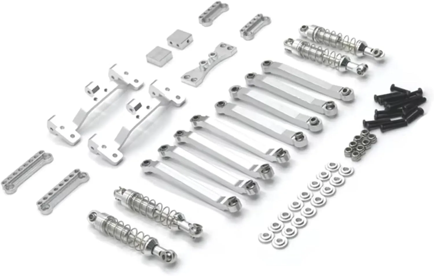Rc Shock Absorber For MangNiu D90 D91 D96 For MN98 99S 1/12 Metal Shock Absorber Set Rc Car Tracked Vehicle Parts And Accessories Upgrade Replacement Use(Silver)