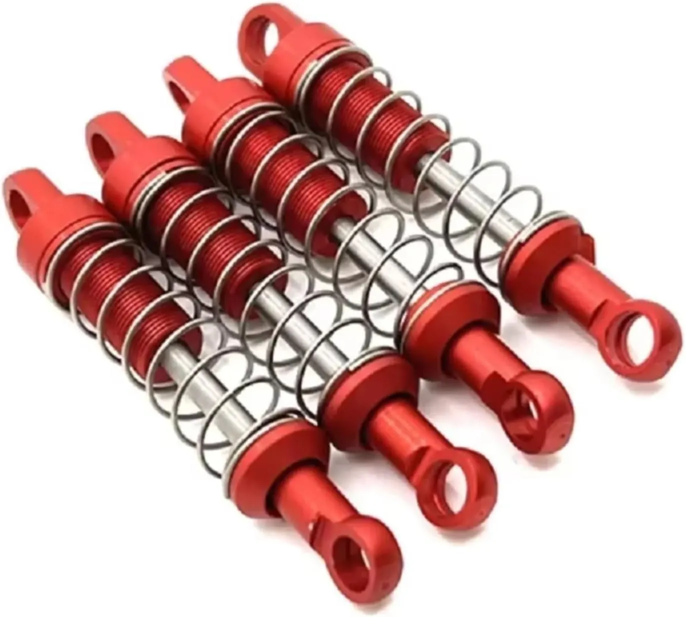 Rc Shock Absorber For MN78 For MN168 1/12 4pcs Metal Front And Rear Shock Absorber Damper RC Car Tracked Vehicle Parts And Accessories Upgrade Replacement Use(Red)