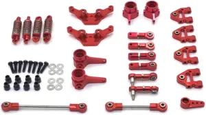 Rc Shock Absorber for WLtoys 284131 K969 K979 K989 K999 1/28 Metal for Swing Arm Steering Cup Shock Bracket Link RC Car Parts and Accessories Upgrade Replacement(Red)