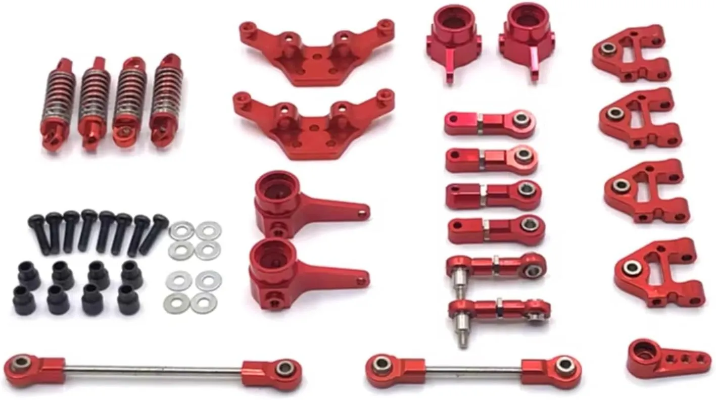 Rc Shock Absorber for WLtoys 284131 K969 K979 K989 K999 1/28 Metal for Swing Arm Steering Cup Shock Bracket Link RC Car Parts and Accessories Upgrade Replacement(Red)