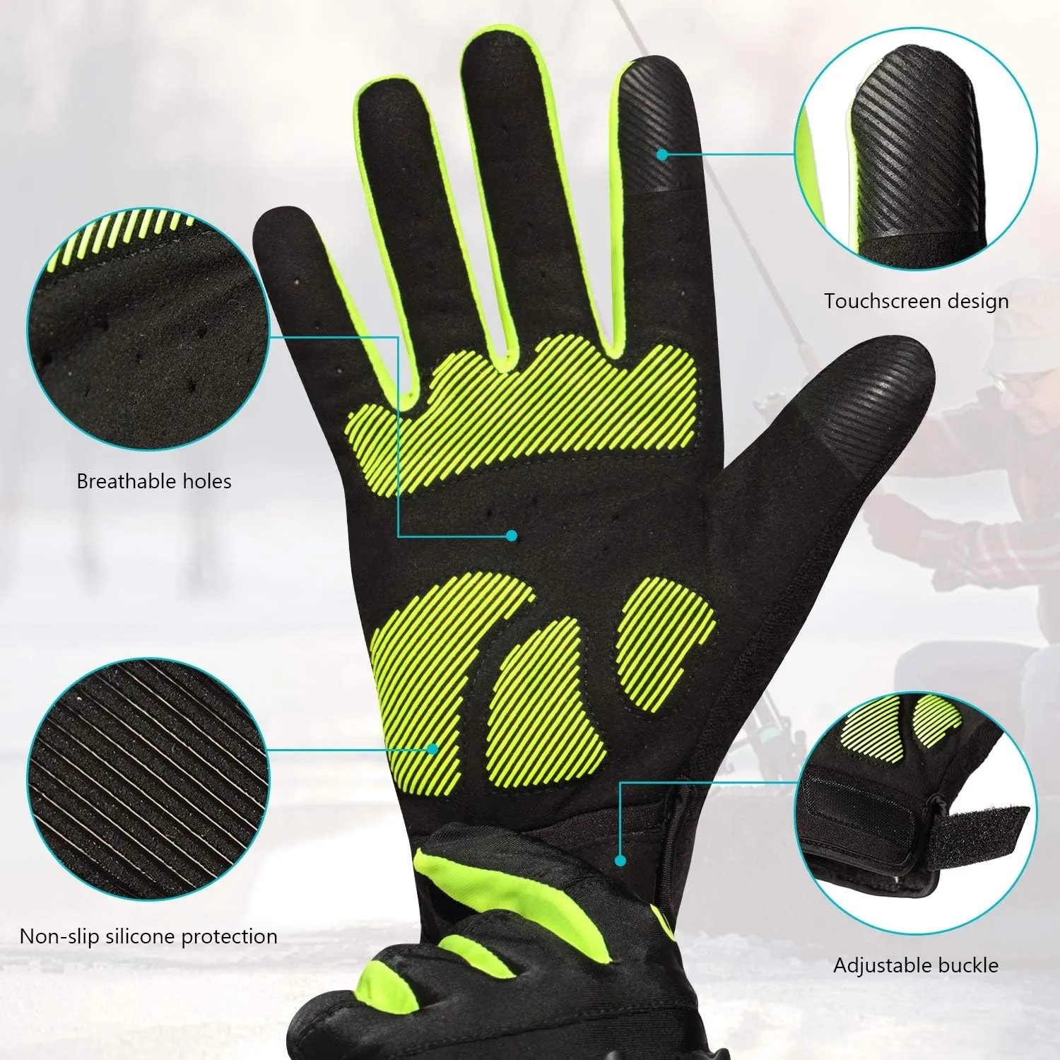 Rechargeable 4 LED Flashlight Cycling Gloves Hands Free Led Flashlight for Running Walking Fishing Riding Safety Glove Bicycle Flashlight Glove for Men Gift Full Finger Led Flashlight Gloves for Men