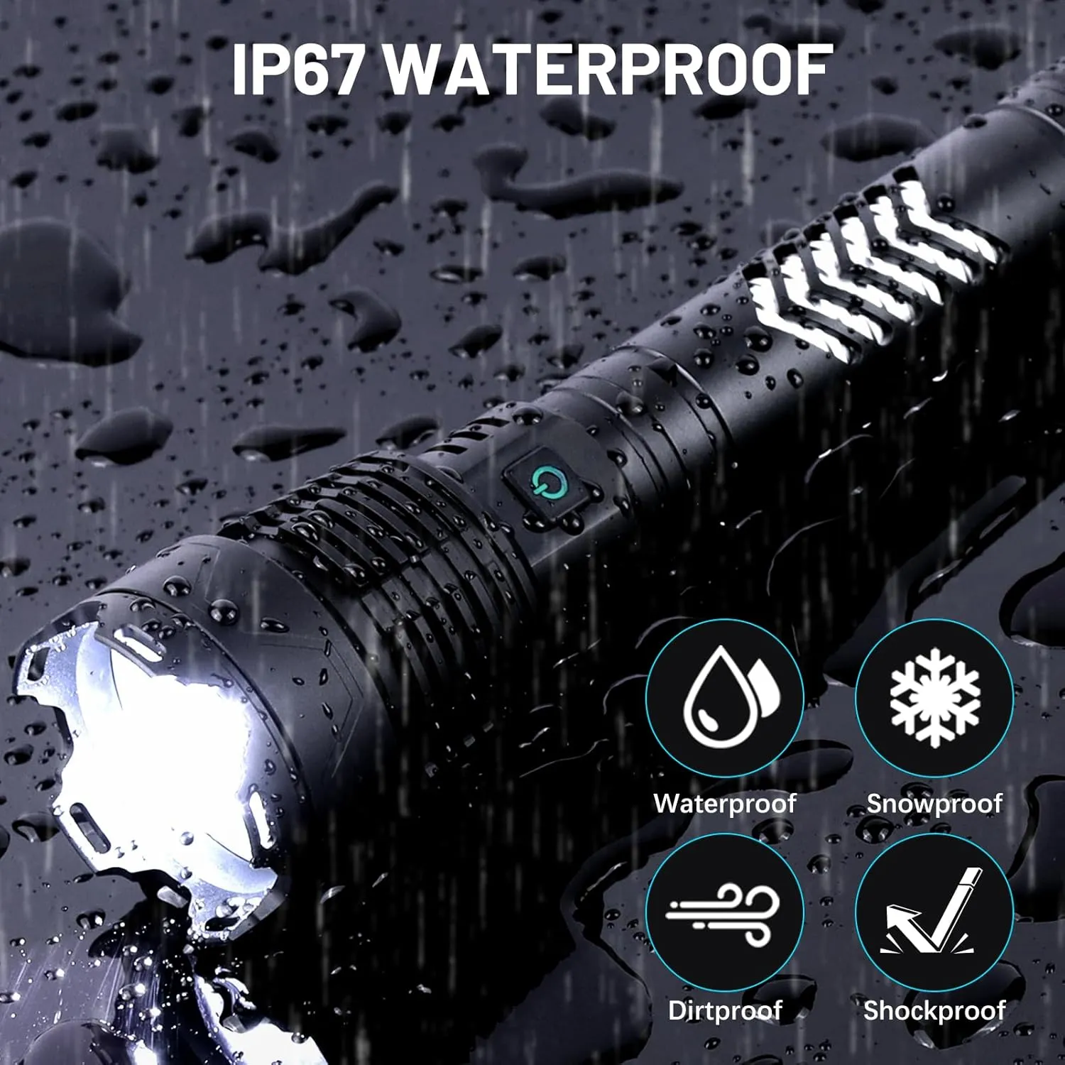Rechargeable LED Flashlights 3600.000 High Lumens, Super Bright Flashlight with Input and Output Functions,Tactical Flashlight for Camping Home Emergencies (Large, Piece, 1)