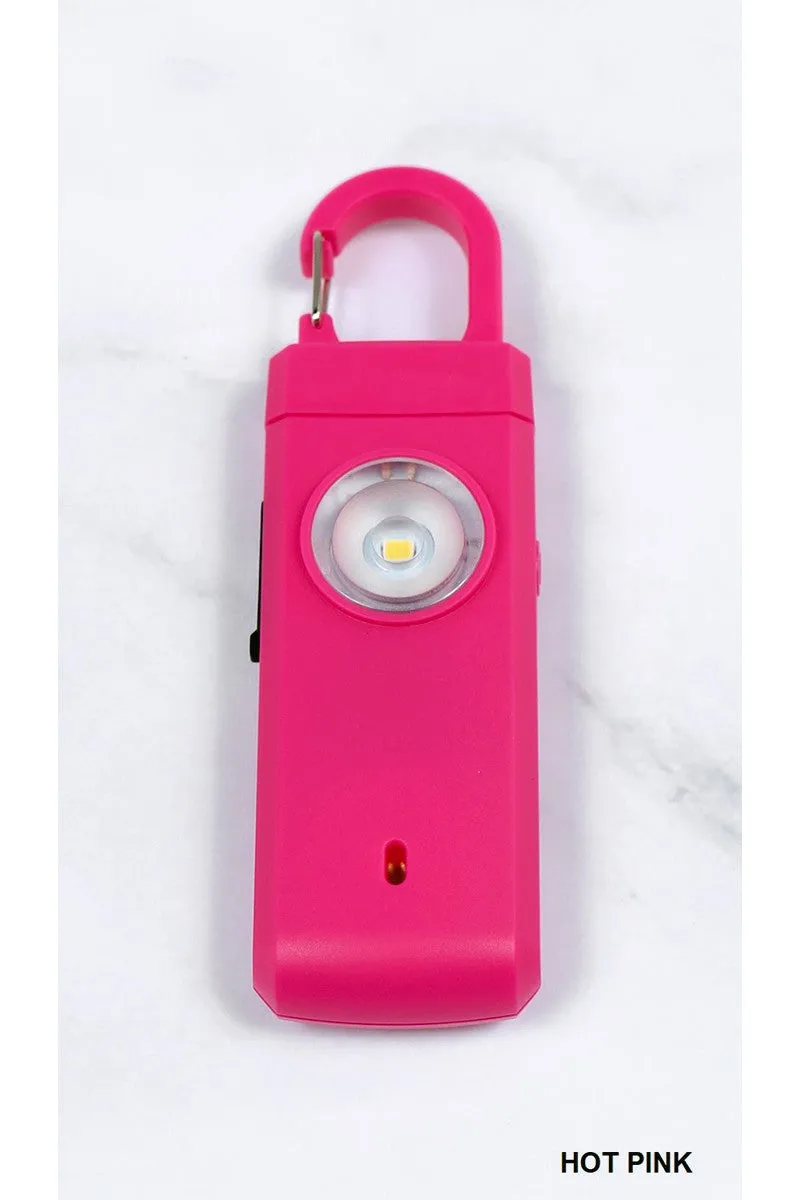 RECHARGEABLE PERSONAL SAFETY ALARM AND FLASHLIGHT