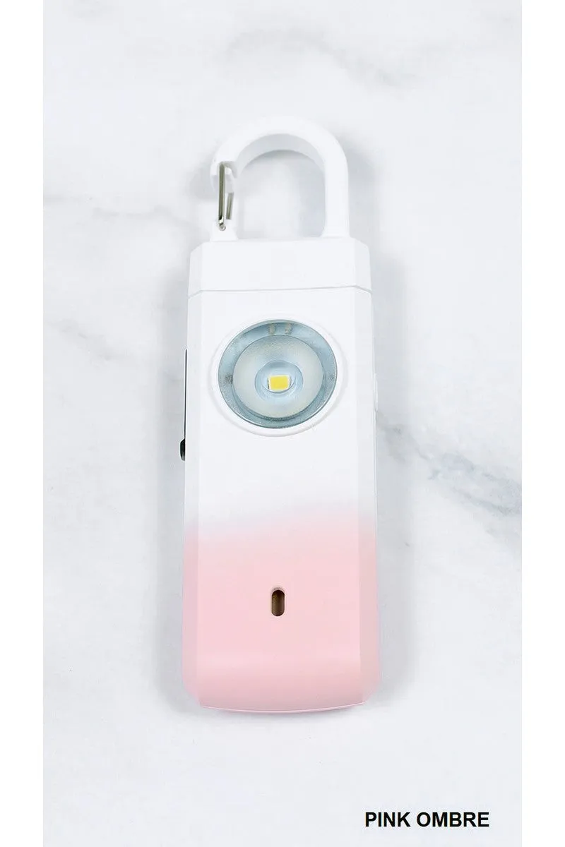 RECHARGEABLE PERSONAL SAFETY ALARM AND FLASHLIGHT