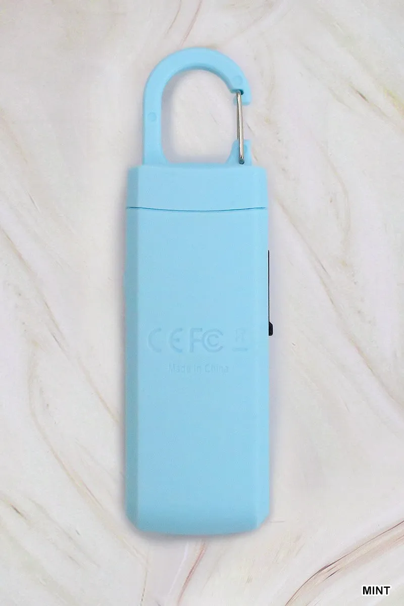 RECHARGEABLE PERSONAL SAFETY ALARM AND FLASHLIGHT