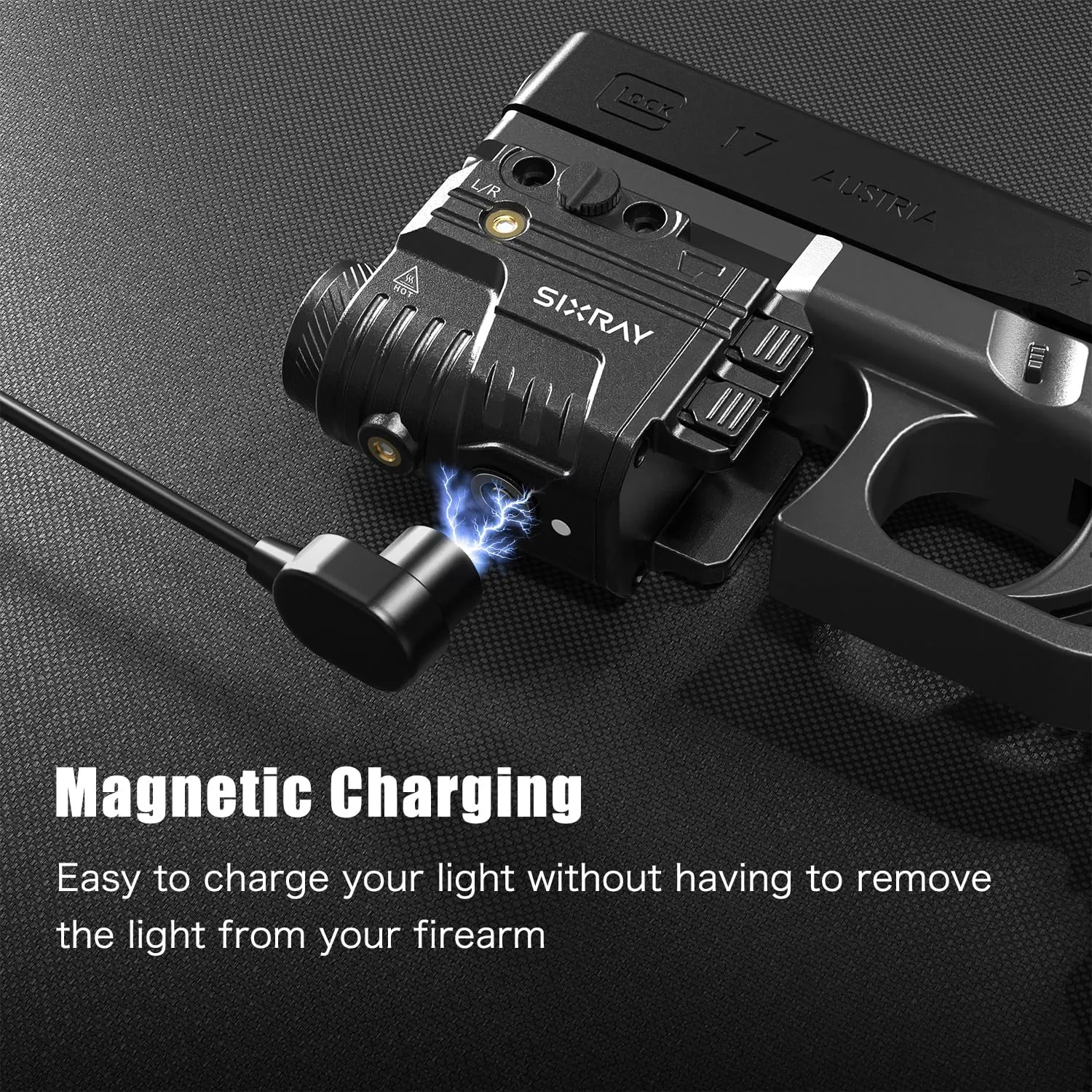 Rechargeable Red Laser and Flashlight for Pistol, 600 Lumen Tactical Pistol Light Laser Combo with Red Beam, Strobe, Magnetic Charging, Fit Picatinny