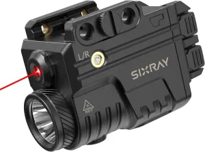 Rechargeable Red Laser and Flashlight for Pistol, 600 Lumen Tactical Pistol Light Laser Combo with Red Beam, Strobe, Magnetic Charging, Fit Picatinny