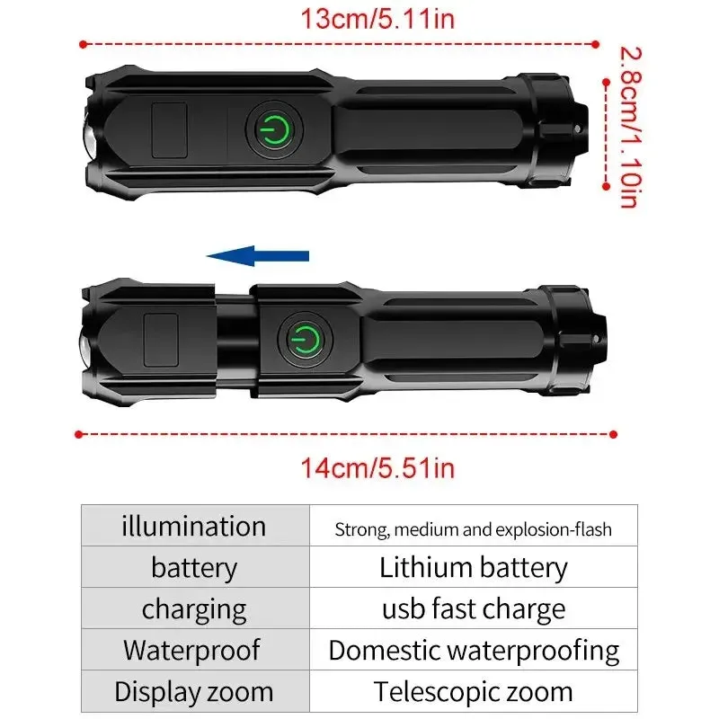 Rechargeable Spotlight Portable High Power LED Work Light for Camping