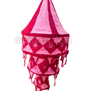 Red & Pink Hanging Pipili Lampshade Applique - 3 steps