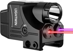 Red Blue Purple Laser Beams with 800 Lumens Flashlight for Pistols, 3 in 1 Laser Light Combo, Tactical USB Rechargeable Laser Sight, Strobe & Steady Flashlight for Picatinny Rail