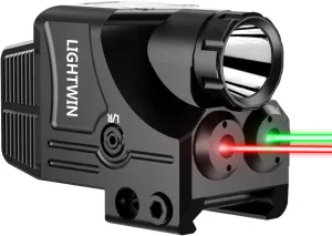 Red Green Blue Purple Laser Beams with 600 Lumens Flashlight for Pistols, 3 in1 Laser Light Combo, Tactical USB Rechargeable Laser Sight, Strobe & Steady Flashlight for Picatinny Rail