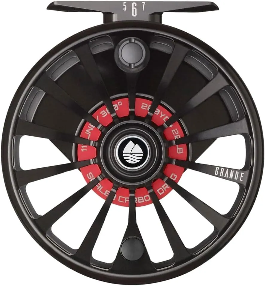 Redington Grande Fly Fishing Reel, Heavyweight Big Game Fly Reels, Freshwater and Saltwater, Super-Torque Drag System, Black, 7/8/9